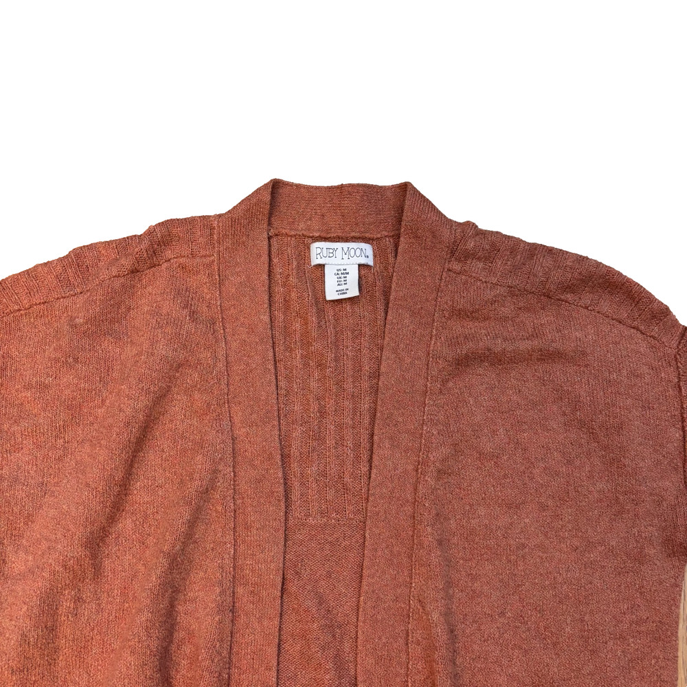 Ruby Moon Burnt Orange Long Cardigan Duster Pockets Lagenlook M - Picture 8 of 14